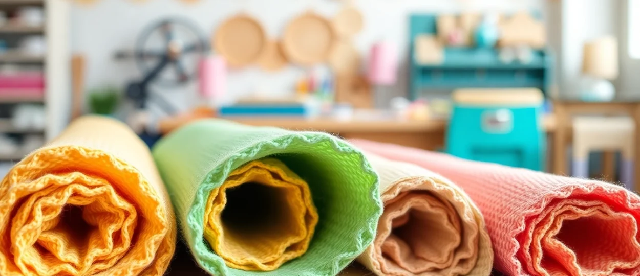 Verken wafel katoen met unieke textuur in een creatief atelier.