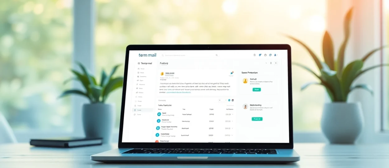 Experience the benefits of temp mail with a user-friendly interface on a modern laptop.