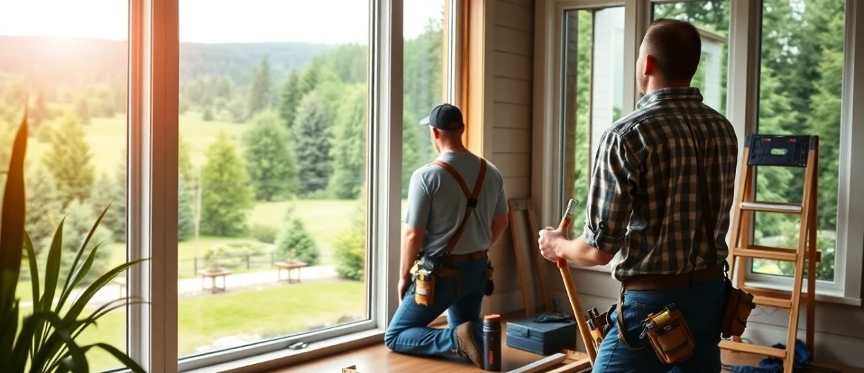 Window replacement Tigard Oregon showcasing professional installation of energy-efficient windows in a modern home.